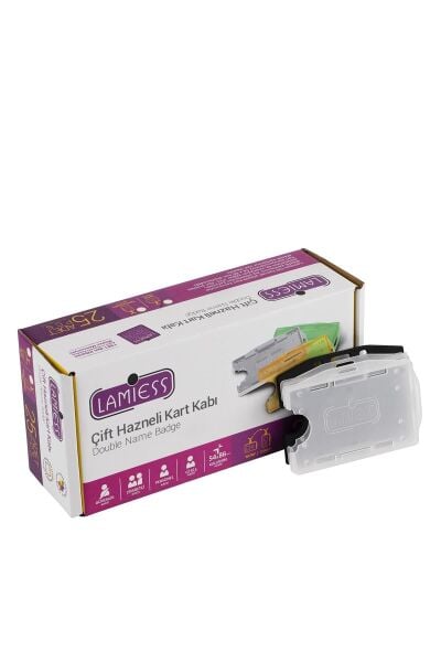Lamiess  Lms 210 Yatay Çift Hazneli Kart Kabı Şeffaf 25'Li
