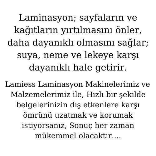 Lamiess  54 X 86 100 Mıc.Polyester Laminasyon Filmi 400'Lü