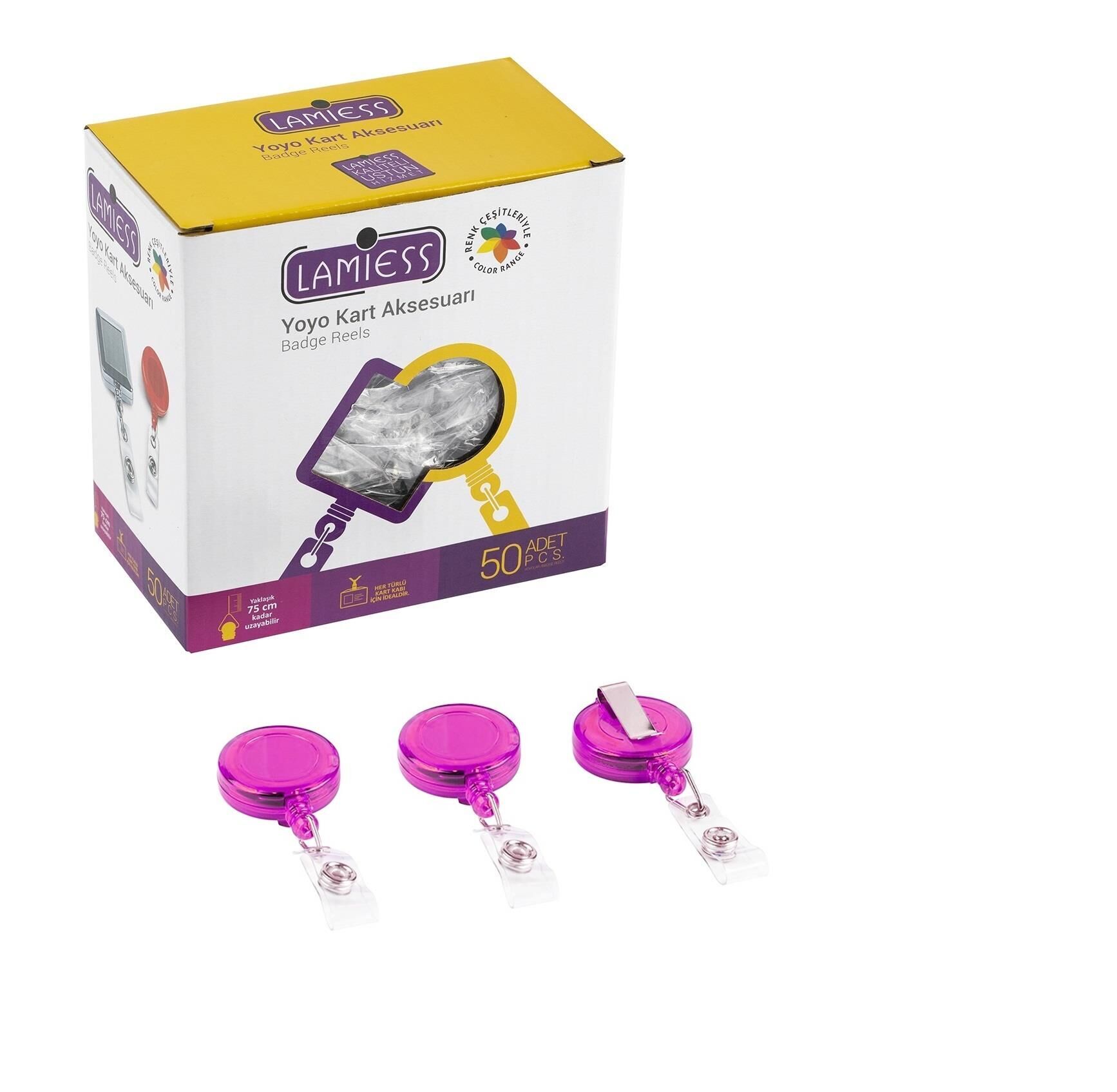 Lamiess Lms 351 Yuvarlak Yoyo Şeffaf Pembe  50'Li