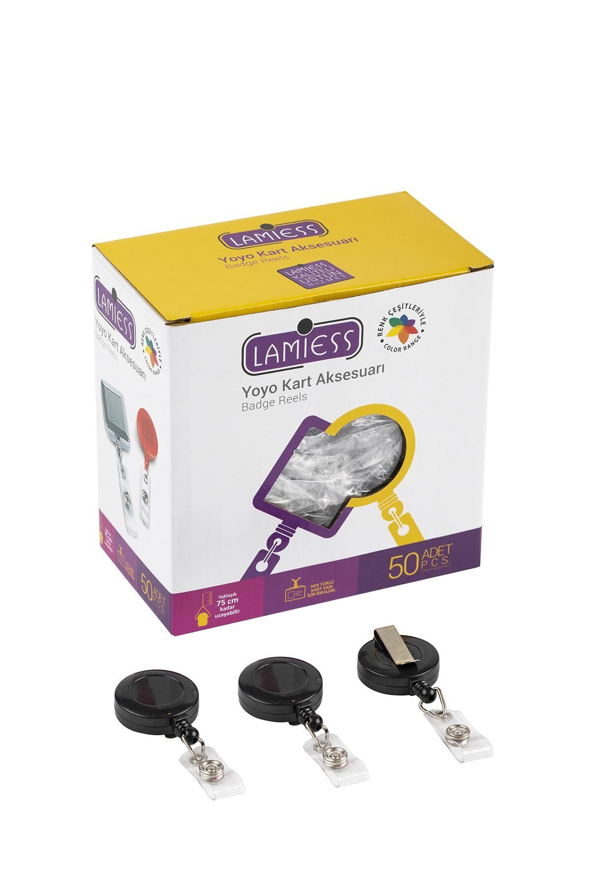 Lamiess Lms 351 Yuvarlak Yoyo Şeffaf Siyah  50'Li