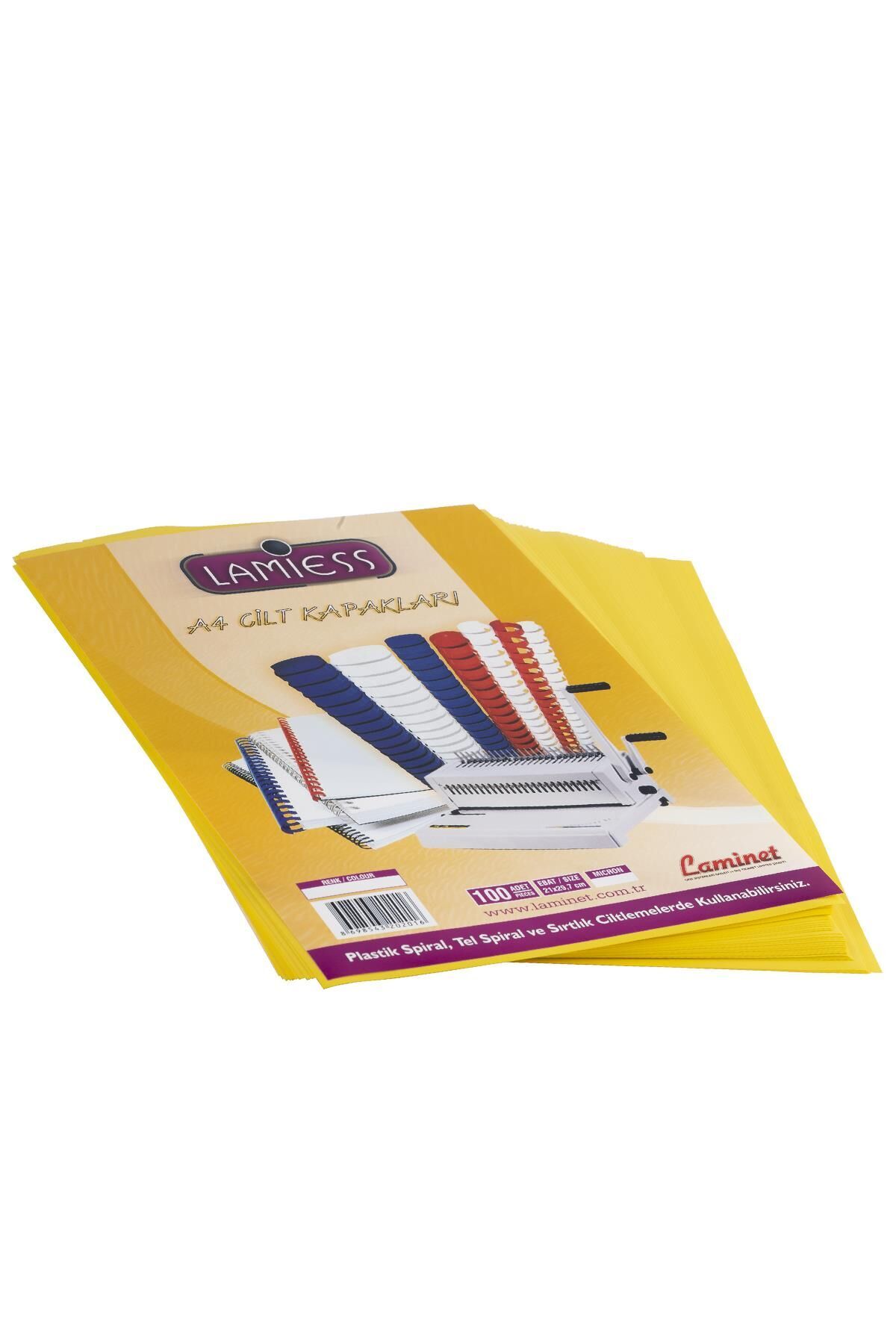 Lamiess  A-4 500 Mıc.Pp Cilt Kapağı Sarı 50 'Li