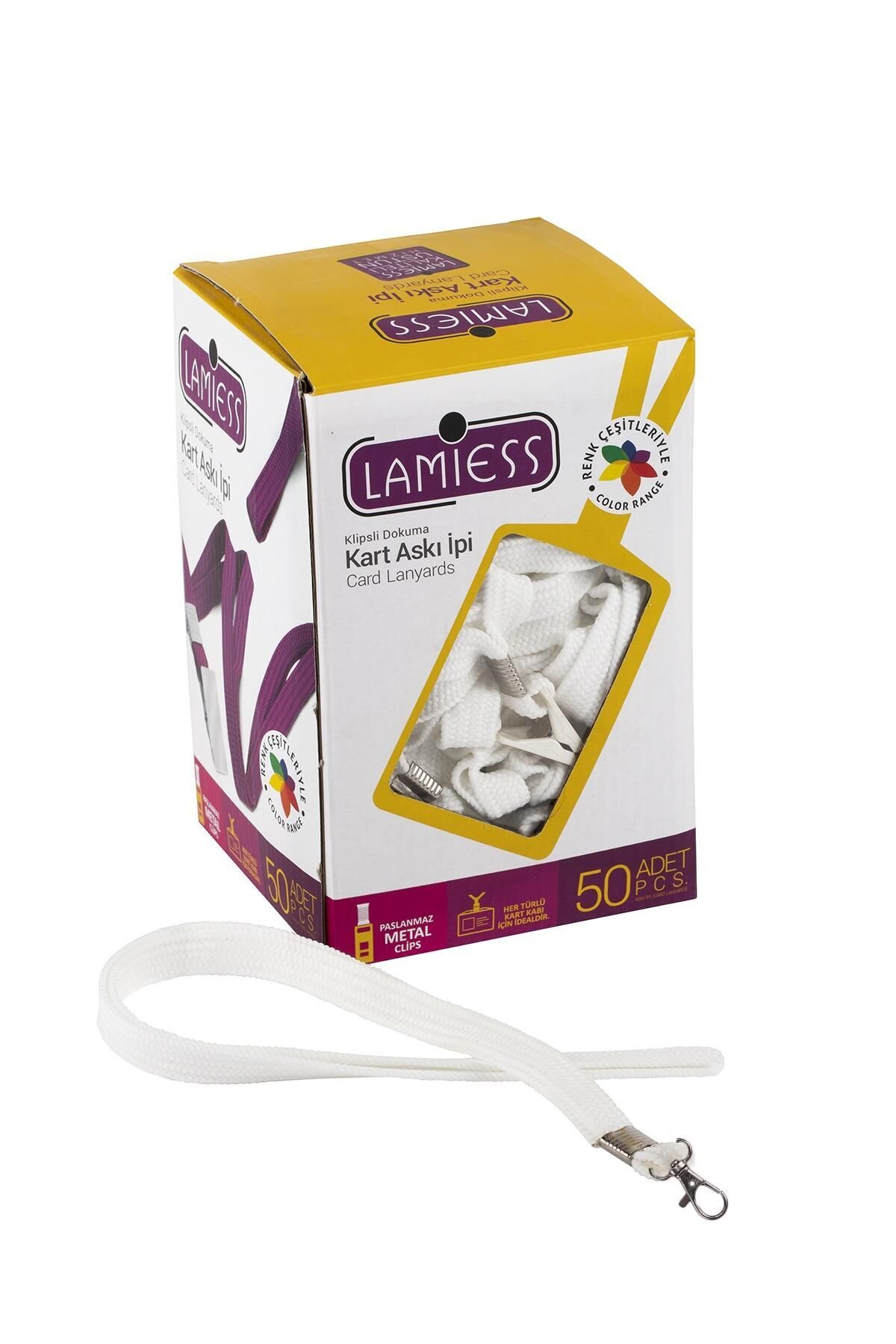 Lamiess Kart Askı İpi Paris Kancalı Beyaz 50'Li
