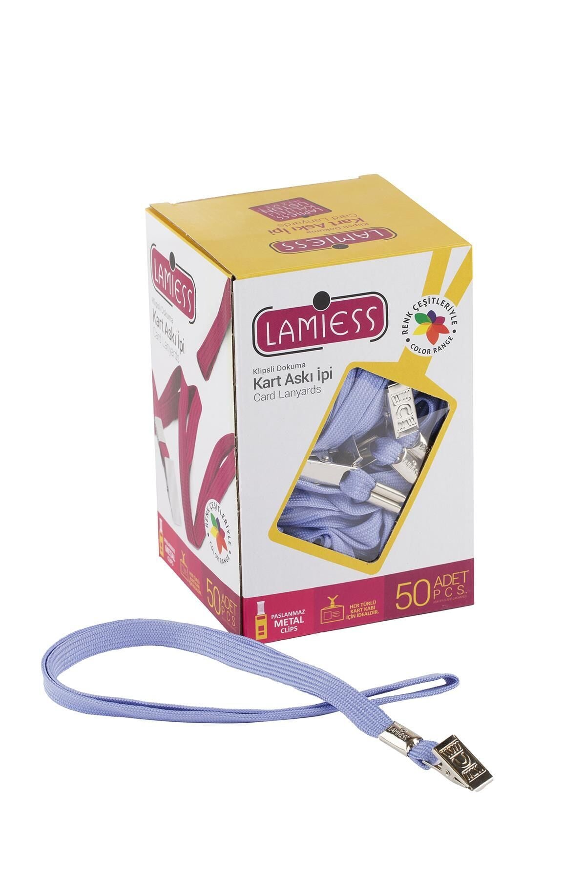 Lamiess Kart Askı İpi M.Maşalı Klipsli Lila 50'Li