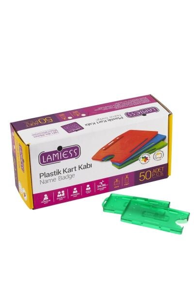 Lamiess  Lms 211 Yatay Dikey Çift Hazneli Kart Kabı Şeffaf Yeşil 25'Li