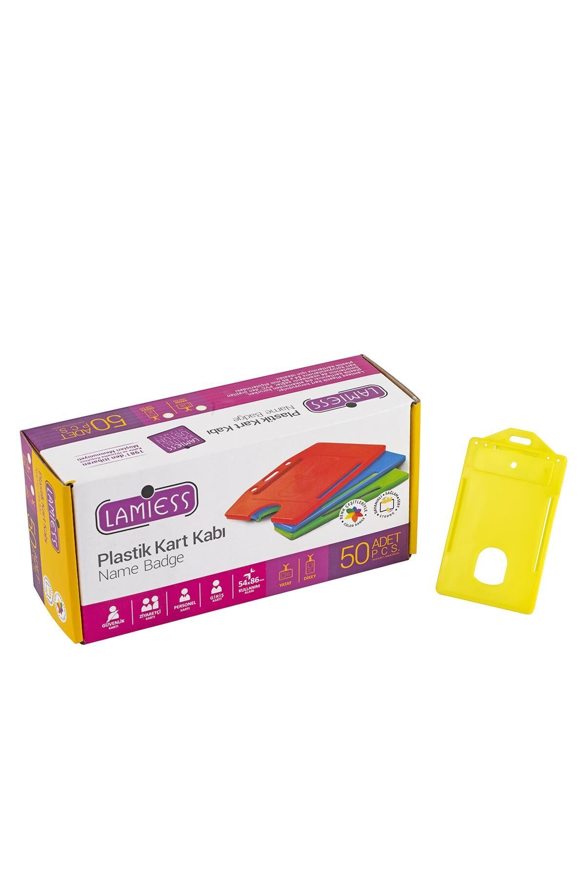 Lamiess  Lms 217 Dikey Plastik Kart Kabı Sarı 50'Li