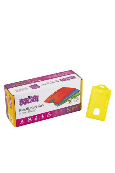 Lamiess  Lms 217 Dikey Plastik Kart Kabı Sarı 50'Li