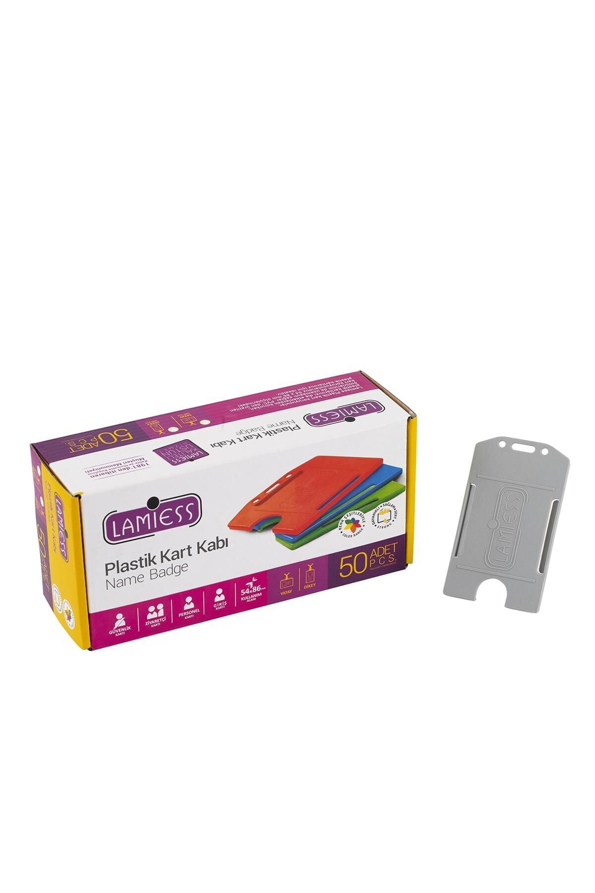 Lamiess  Lms 217 Dikey Plastik Kart Kabı Gri 50'Li