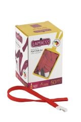 Lamiess Kart Askı İpi Plastik Kancalı Kırmızı  50'Li